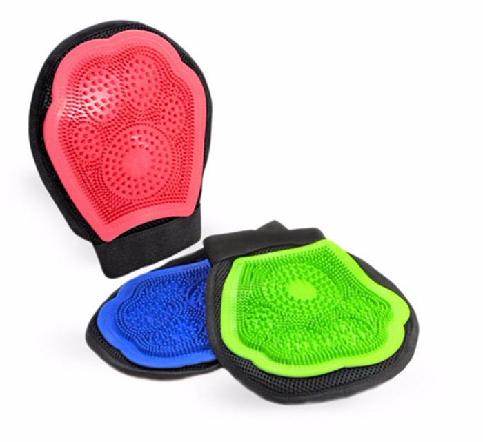 Amazon Hot Sale Soft Natural Rubber Breathable Mesh Pet Hair Remover Pet Massage Bath Brush Pet Grooming Brush