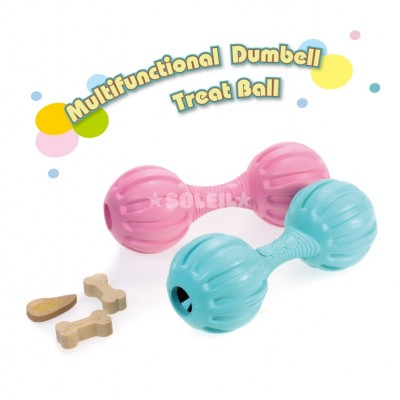 BSCI Audit Factory Direct Sale Safety & Durable Rubber Dog Food Treat Dispenser Toy Dumbbell