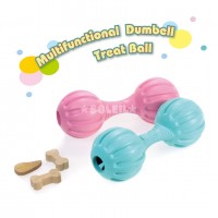 BSCI Audit Factory Direct Sale Safety & Durable Rubber Dog Food Treat Dispenser Toy Dumbbell