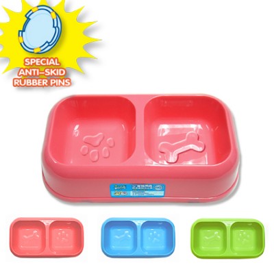 OEM Offered  PP Plastic Fancy Double Food & Water Dog Bowl