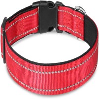 Reflective Lockable Nylon Dog Collar Small Medium Large Sizes