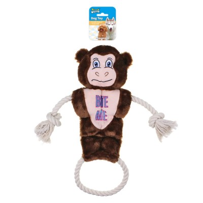 Super Soft Long Plush Strong Muscle Dog Toy Monkey For Pet With Four Squeakers