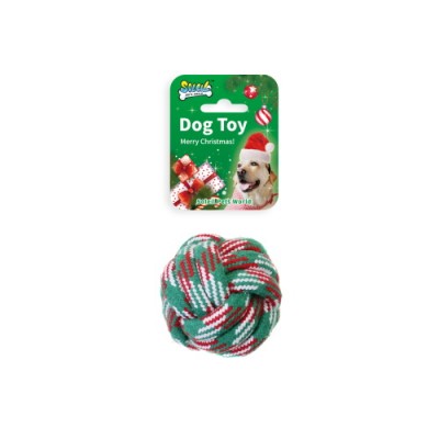 Aggressive Chewer Cotton Rope Ball Dog Toy Christmas 2020