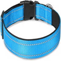 Reflective Lockable Nylon Polyester Dog Collar Small Medium Large Sizes